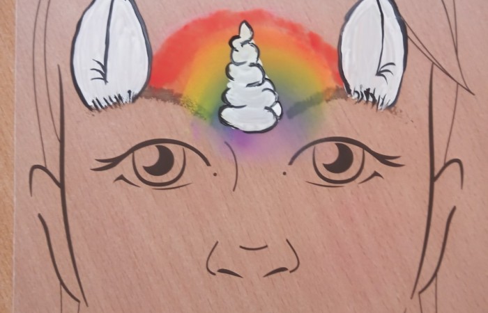 kolorowa twarz na folii