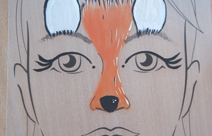 kolorowa twarz na folii