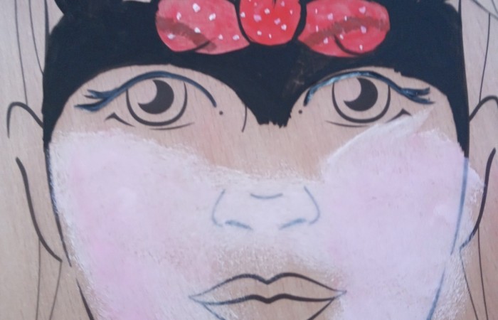 kolorowa twarz na folii