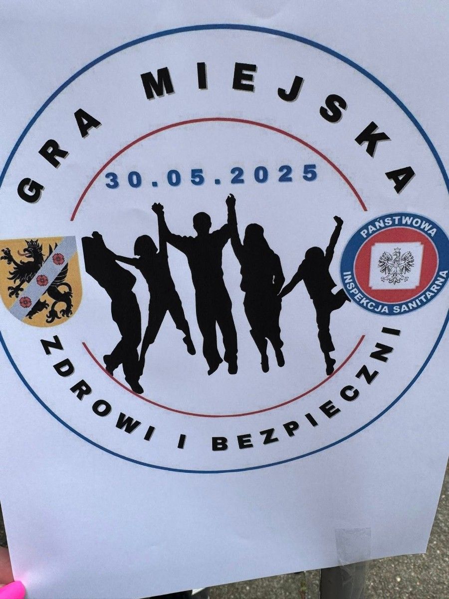 Zdjęcie plakatu z tematyką gry Zdrowi i Bezpieczni.
