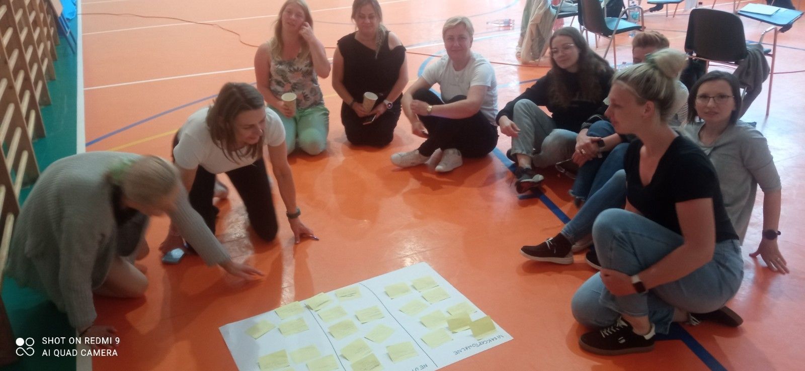 Wspólne zdjęcie uczestników szkolenia. Wykonywanie zdań.